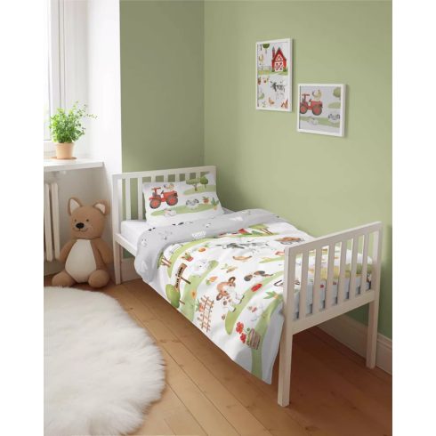 Pamut ágynemű huzat 90*120 cm - Farm szürke 