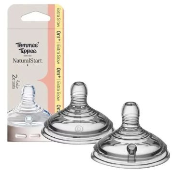   Tommee Tippee Natural Start 2db-os szilikon 0+ etetőcumi - extra lassú folyású