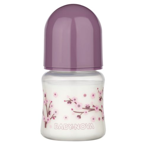 Baby-Nova Anti-Colic cumisüveg széles 150 ml szilikon cumival 0-24 hó - lila 