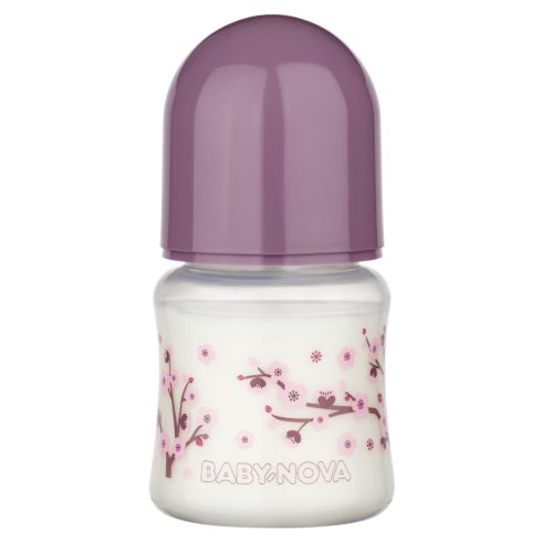 Baby-Nova Anti-Colic cumisüveg széles 150 ml szilikon cumival 0-24 hó - lila 