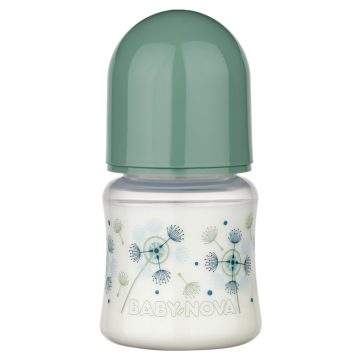   Baby-Nova Anti-Colic cumisüveg széles 150 ml szilikon cumival 0-24 hó - zöld 