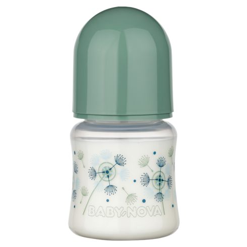 Baby-Nova Anti-Colic cumisüveg széles 150 ml szilikon cumival 0-24 hó - zöld 