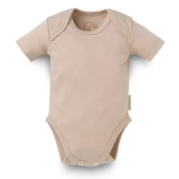   Kenguru Gold Borítéknyakú rövid ujjú pamut kombidressz (56-62) - mogyoró