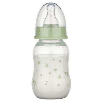   Baby-Nova Anti-Colic cumisüveg szilikon cumival S-es 130 ml - zöld