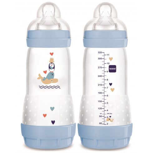 Mam 320 ml  Anti-Colic 4 + cumisüveg - kék bálnás