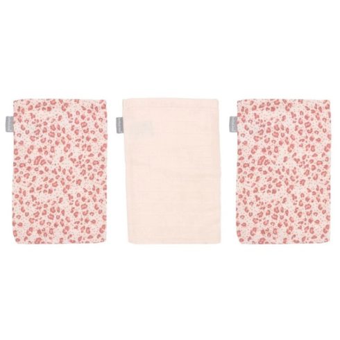 Luma Muszlin törlőkendő bambuszal 3 db - Leopard Pink