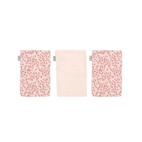 Luma Muszlin törlőkendő bambuszal 3 db - Leopard Pink