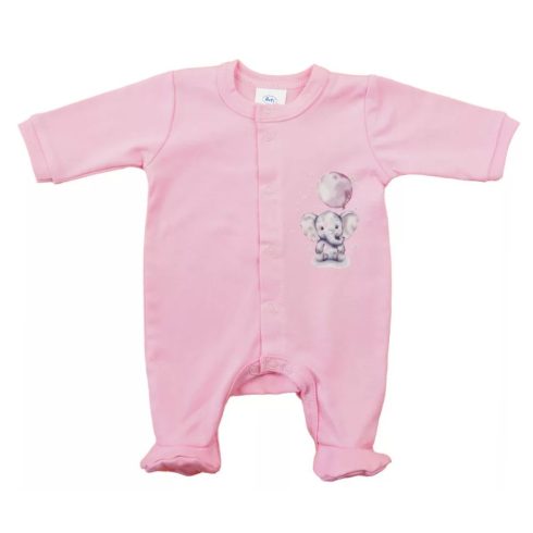 Hosszú ujjú pamut rugdalózó, elefánt mintával (44)