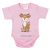 Rövid ujjú baba body cuki Őzike mintával (68) - rózsaszín