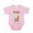   Rövid ujjú baba body cuki Őzike mintával (74) - rózsaszín