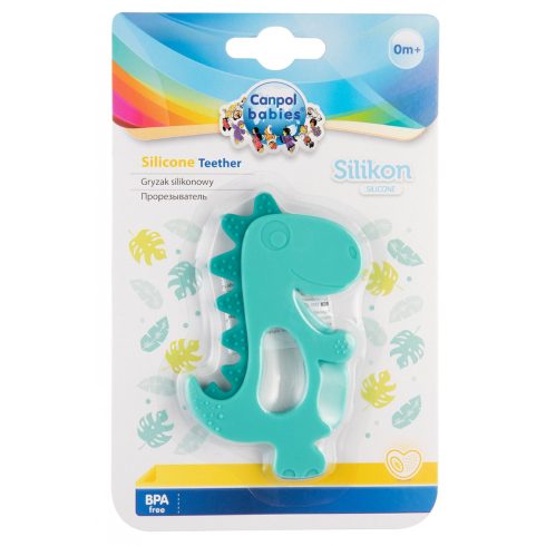 Canpol szilikon rágóka -  zöld dinó