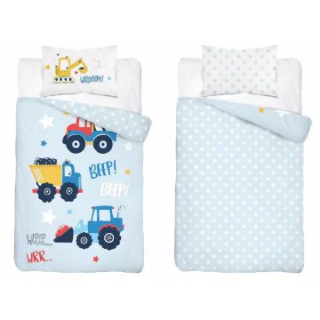 Pamut ágynemű huzat 90*120 cm - Beep! kék