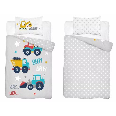 Pamut ágynemű huzat 90*120 cm - Beep! szürke 