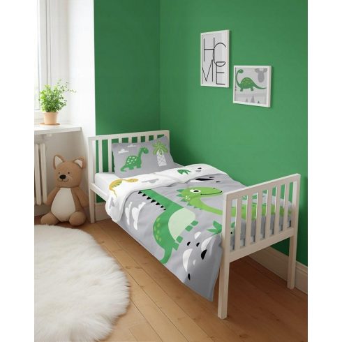 Pamut ágynemű huzat 100*135 cm - Szürke Dinó 