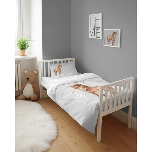 Pamut ágynemű huzat 100*135 cm - Szürke Póni