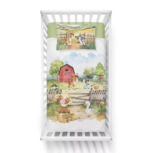 Pamut ágynemű huzat 90*120 cm - Farm zöld 