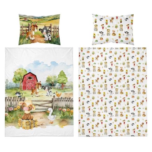 Pamut ágynemű huzat 90*120 cm - Farm zöld 