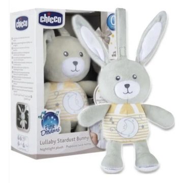   Chicco Lullaby Stardust Bunny zenélő-fénylő altató plüssnyuszi 0 hó+