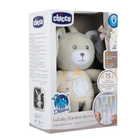 Chicco Lullaby Stardust Bunny zenélő-fénylő altató plüssnyuszi 0 hó+