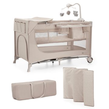 Kinderkraft JOY 2 multifunkciós utazóágy - Beige