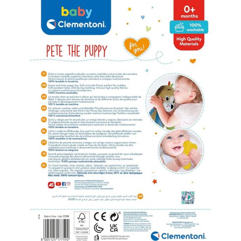 Clementoni Pete a kölyökkutya -  plüss alvóbarát díszdobozban 