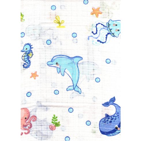 Mintás textil pelenka 1db-os - tengeri állatok
