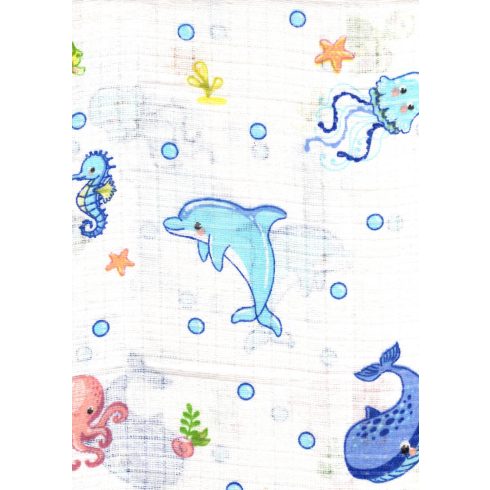 Mintás textil pelenka 1db-os - tengeri állatok