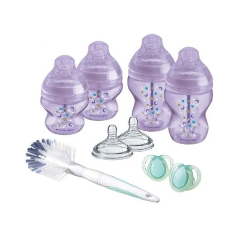 Tommee Tippee újszülött cumisüveg szett Advanced Anti-Colic 9 db-os - lila 