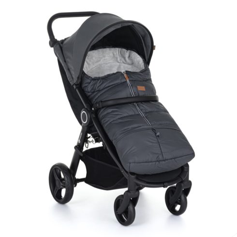 PETITE&MARS Téli szett Jibot 3in1 bundazsák + kézmelegítő kesztyű babakocsira - Jasie Charcoal Grey