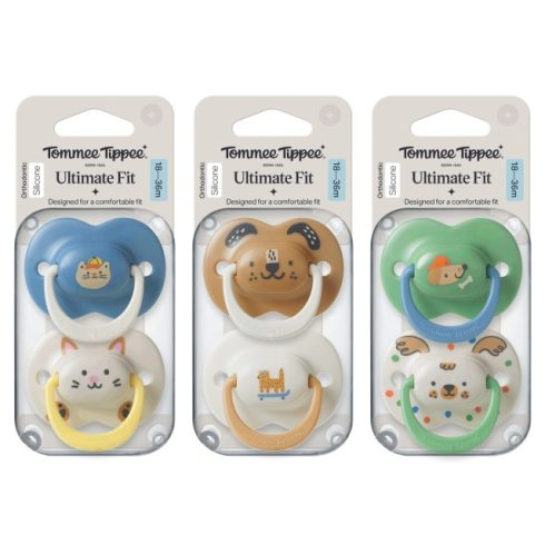 Tommee Tippee Ultimate Fit játszócumi 18-36 hó 2 db - cica mintával