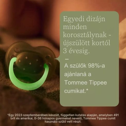 Tommee Tippee Night Glow nyugtató cumi 6-18 hó, 2 db - kék/zöld