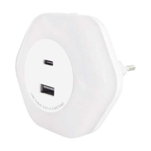 Strühm Ozil dugaljba dugható éjjeli fény, USB A+C csatlakozóval