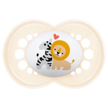   MAM Original szilikon nyugtató cumi 6+hó - púder zebra és oroszlán 