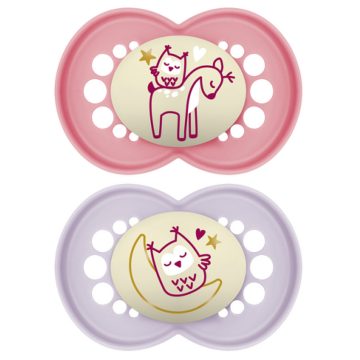   MAM Original Night 16 hó+ szilikon nyugtató cumi 2 db - Őzike és Bagoly