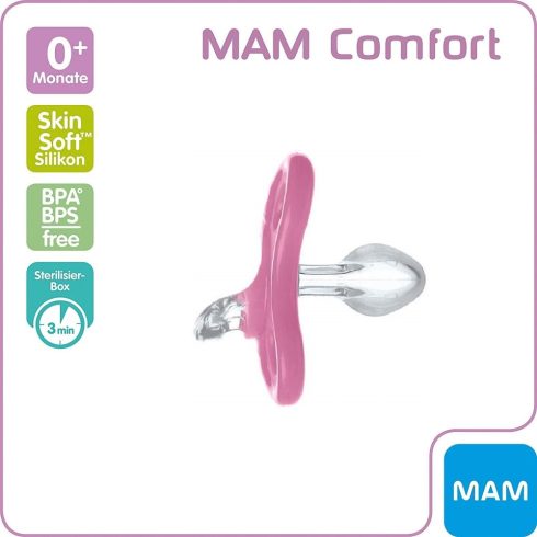 MAM Comfort szilikoncumi 0+  rózsaszín