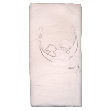 Trimex bélelt plüss takaró 70x100cm - maci fehér
