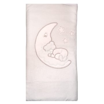 Trimex bélelt plüss takaró 70x100cm - holdas maci fehér