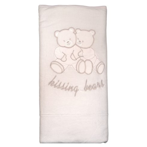 Trimex bélelt plüss takaró 70x100cm - ölelő macik fehér