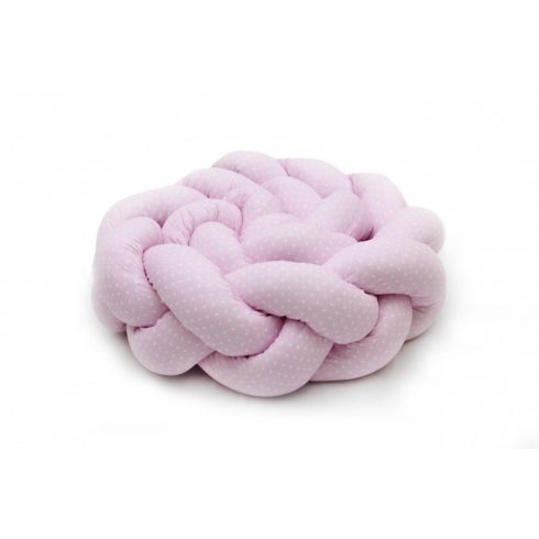 Prémium fonott fejvédő kiságyba 210cm - rózsaszín pöttyös 