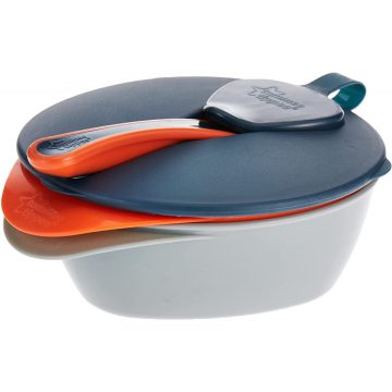   Tommee Tippee Feeding bowls etetőtálka tetővel és kanállal 6+ - szürke/narancs