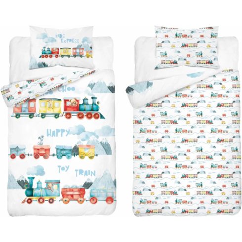 Pamut ágynemű huzat 100*135 cm - Vonat 