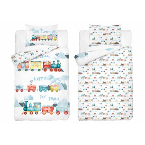 Pamut ágynemű huzat 100*135 cm - Vonat 