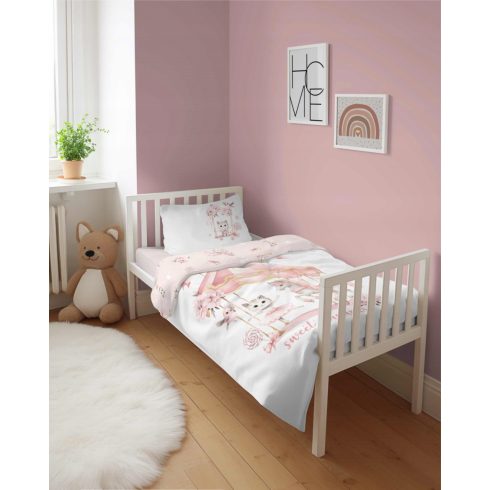 Pamut ágynemű huzat 90*120 cm - Sweet dreams púderrozsászin 