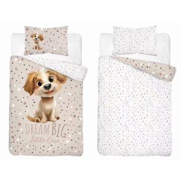 Pamut ágynemű huzat 90*120 cm - Legjobb barátja bézs