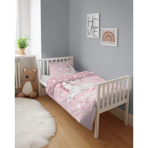 Pamut ágynemű huzat 90*120 cm - Believe in magic púderrózsaszín 