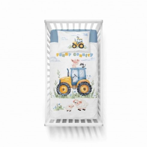 Pamut ágynemű huzat 100*135 cm - Sárga traktor
