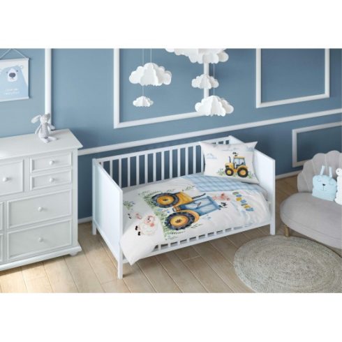 Pamut ágynemű huzat 100*135 cm - Sárga traktor