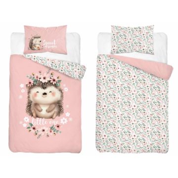 Pamut ágynemű huzat 90*120 cm - Süni púderrózsaszín 