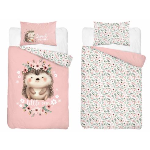 Pamut ágynemű huzat 90*120 cm - Süni púderrózsaszín 