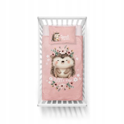 Pamut ágynemű huzat 90*120 cm - Süni púderrózsaszín 